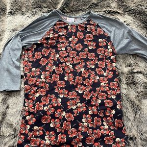 Lularoe baseball flower tee